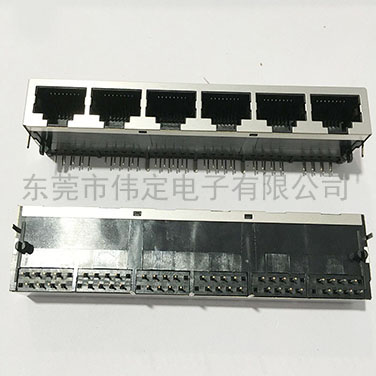 59 1x6 六胞網(wǎng)絡插座 8P8C 6口 rj45連接器