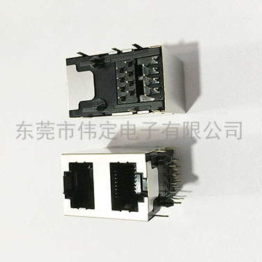 59 2X1 雙層帶屏蔽RJ45連接器