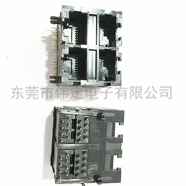 59 2X2全塑雙層四口RJ45連接器