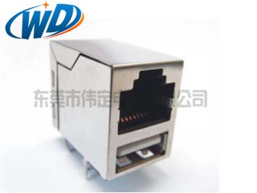 RJ45+單層USB 帶網(wǎng)絡(luò)濾波器線圈 百兆POE功能